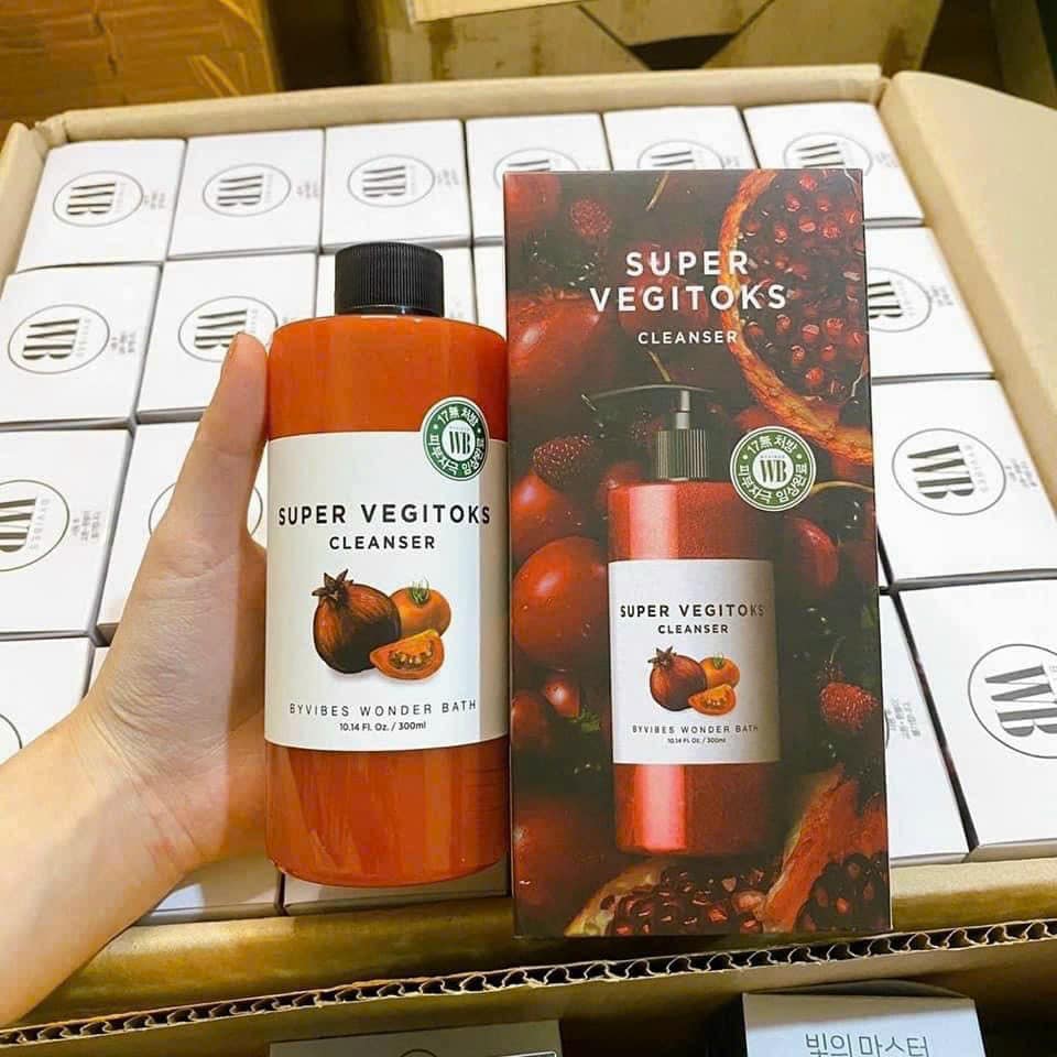 Sữa Rửa Mặt Rau Củ Thải Độc Wonder Bath Super Vegitoks Cleanser 300ML Hàn Quốc