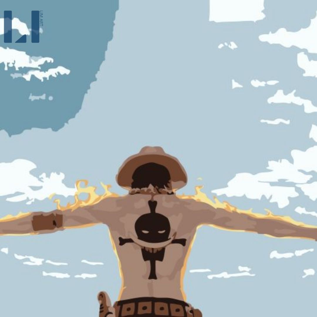 Tranh sơn dầu số hóa LIM Art – Tranh tô màu theo số One Piece, Luffy, Đảo hải tặc
