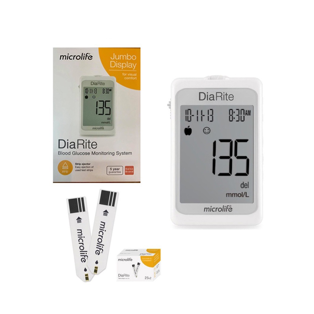 Máy Đo Đường Huyết MICROLIFE Diarite BGM (Máy + 50 Que Thử) -  Dati_Medical