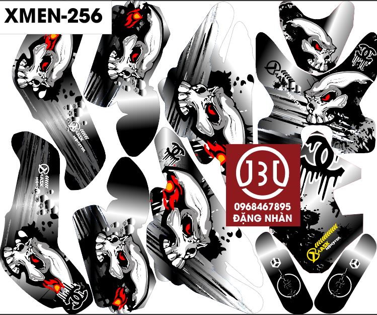 tem trùm xe điện-xe máy-decal xmen 256