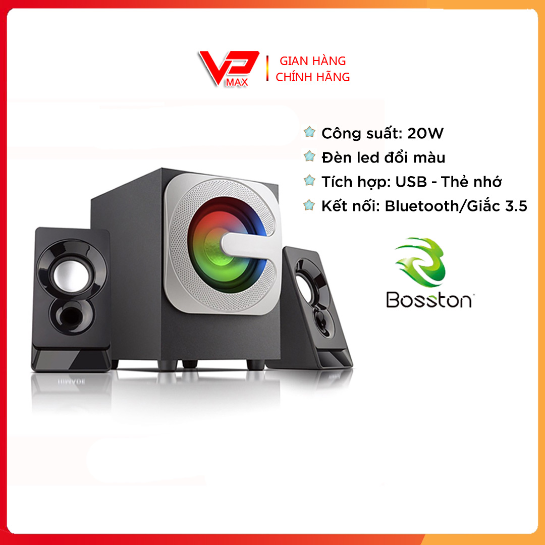 Loa Bluetooth BOSSTON T3600 có đèn led - VPMAX - Loa vi tính, loa nghe nhạc, loa bluetooth bass mạnh