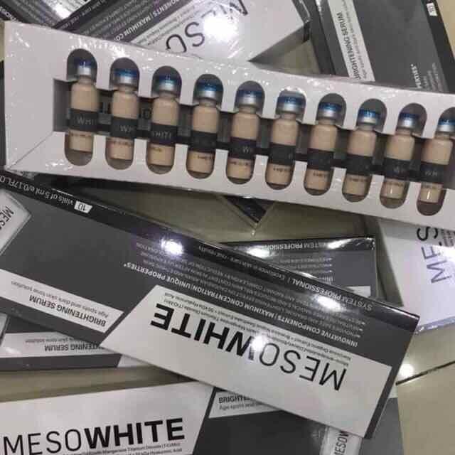 Cấy Phấn Meso White Hàn Quốc Full Hộp 10 Ống( Giúp Da Trắng Mịn, Đều Màu)