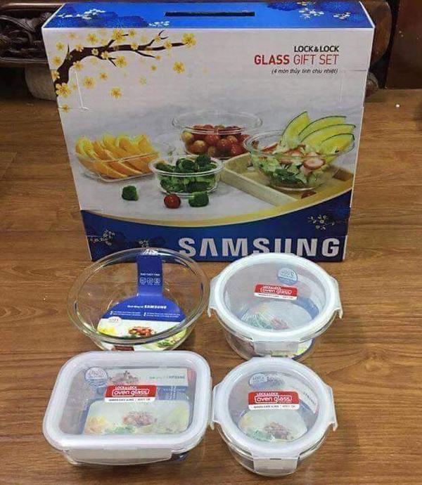 Bộ 4 Món Thủy Tinh Cao Cấp Lock&Lock Samsung LLG855S4SS