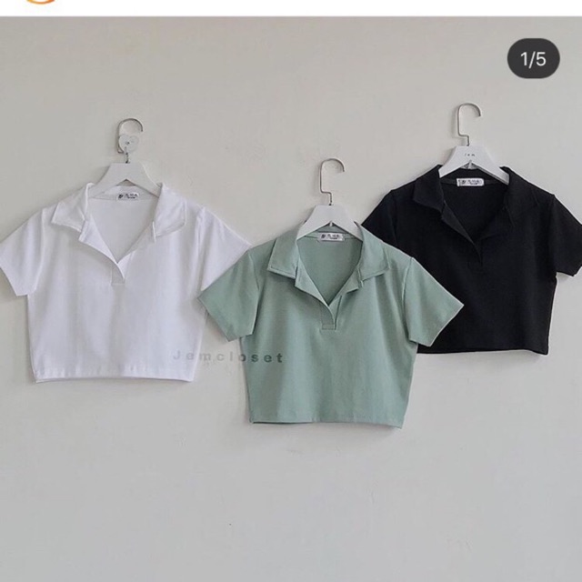 🥑áo croptop cổ petter basic