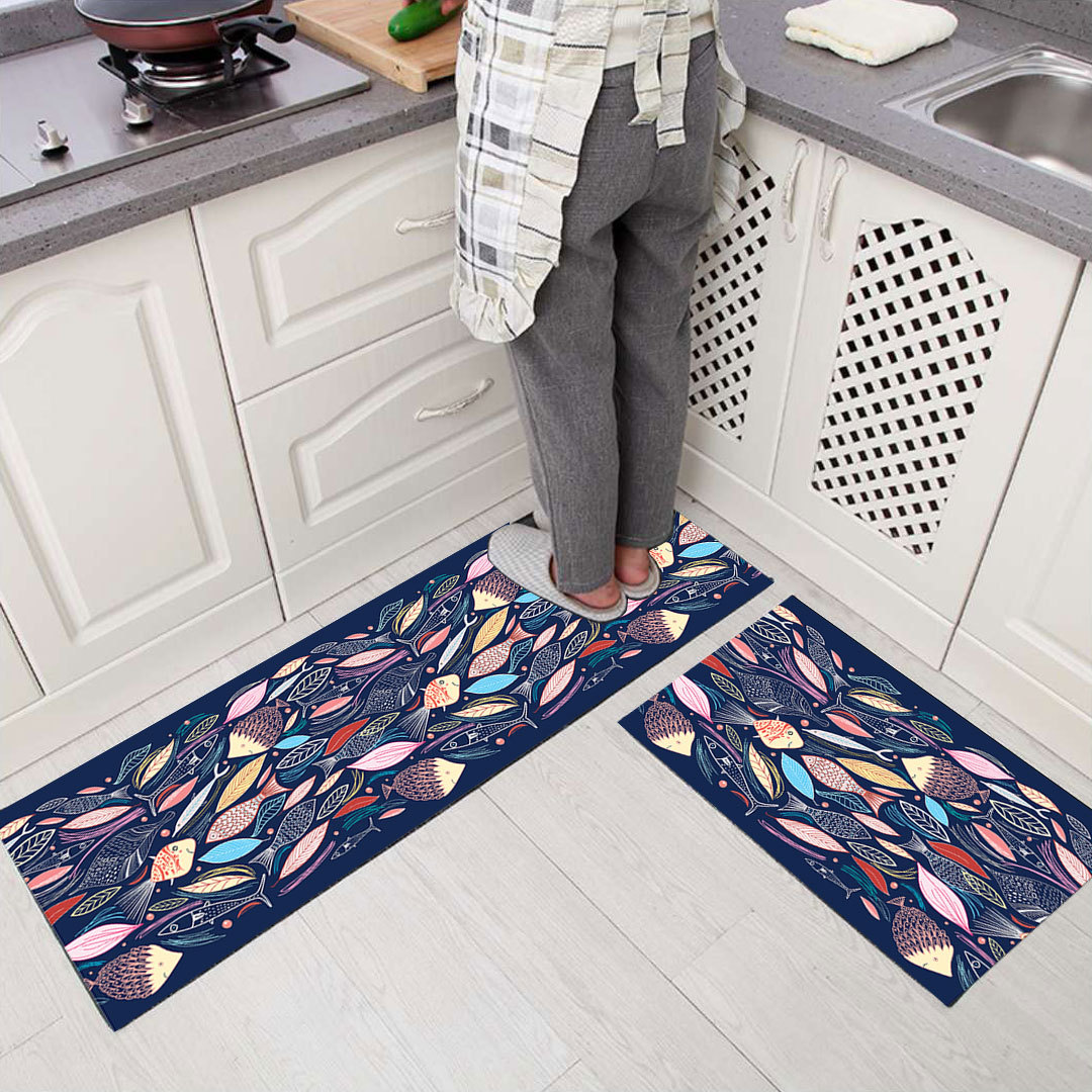 Thảm Bếp Đôi 3D Cao Cấp Chống Trơn Trượt THAMBEPDOI ( Bộ 2 thảm 40*60cm & 40*120cm)