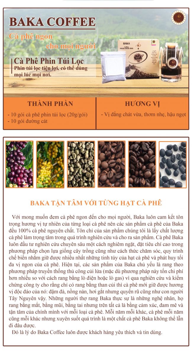Cà Phê Phin Túi Lọc Baka (Túi Zip)