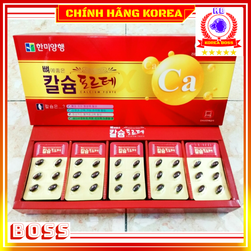 Viên Canxi hàn quốc Hanmi chính hãng, hộp đỏ 120 viên - Bổ sung canxi, phòng loãng xương - koreaboss