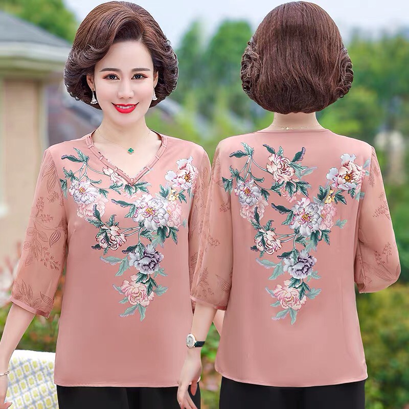 ÁO ĐẸP TẶNG MẸ- ÁO LỤA QUẢNG CHÂU CAO CẤP