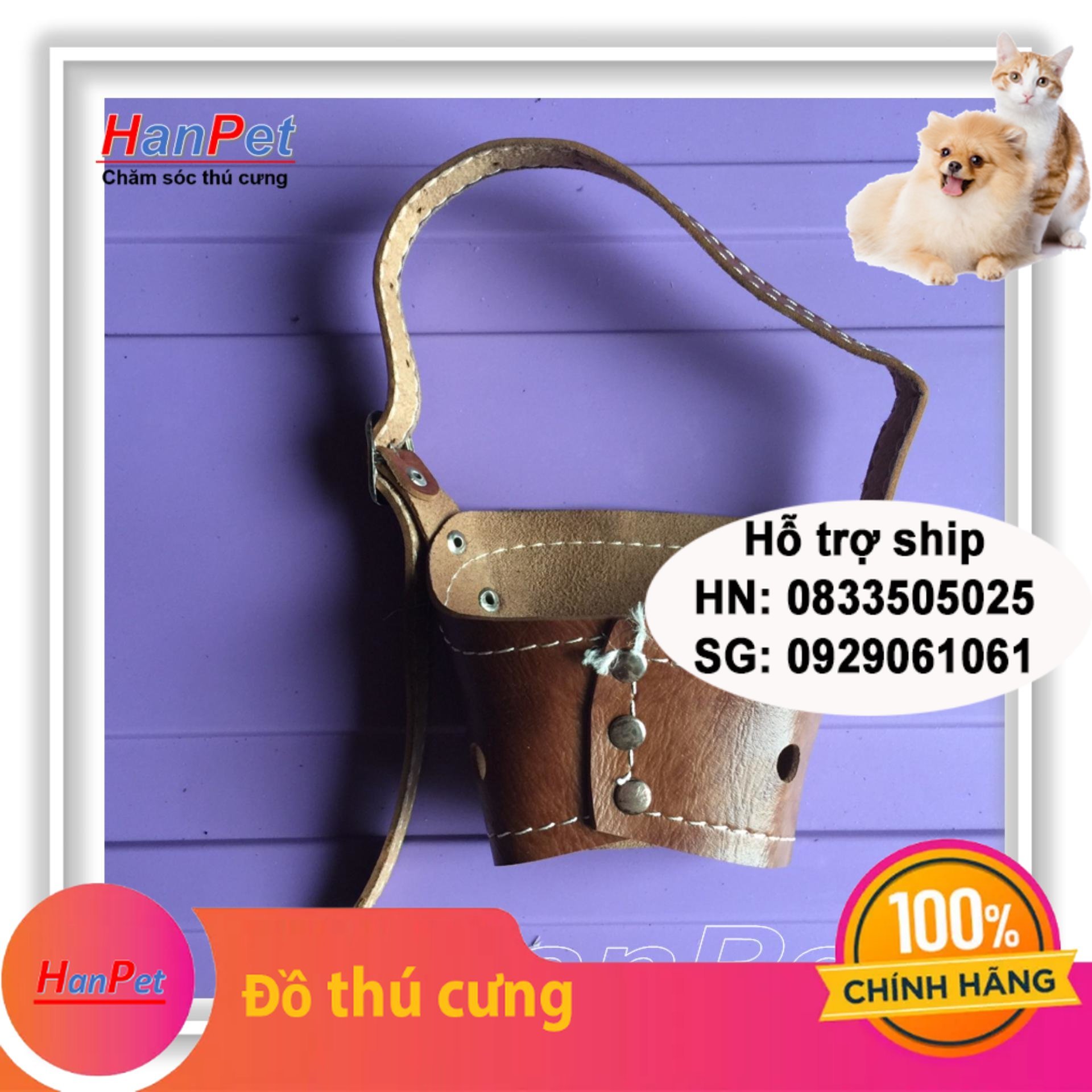 Hanpet - Rọ mõm chó da loại mõm dài - size 3 cho chó 5- 8kg ( 605c)- HP10481TC