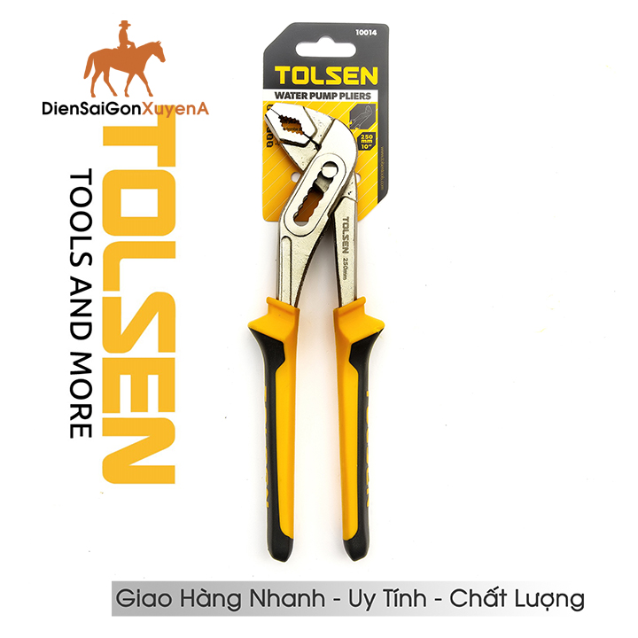 Kìm kềm mỏ quạ 10inch water pump pliers tolsen 10014 sử dụng thép nikel cao cấp - điện sài gòn xuyên á