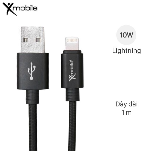 [HCM]Cáp Sạc Iphone Xmobile Chính Hãng Spanker B Màu Đen