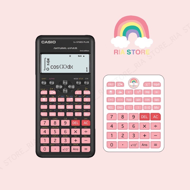 [HCM]Miếng dán nút máy tính casio 570-2nd màu hồng