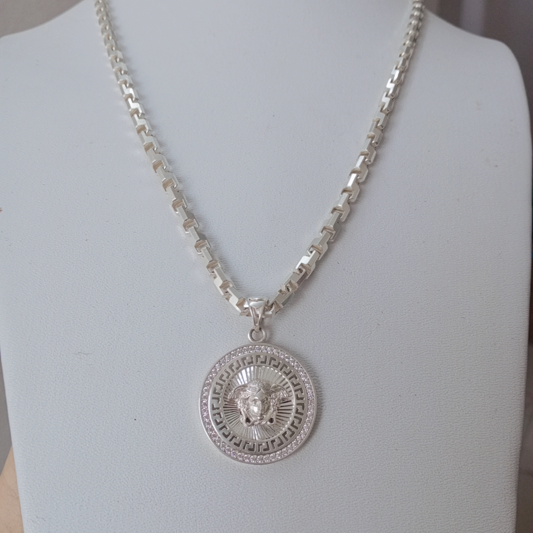 Dây chuyền bạc nam mặt VERSACE