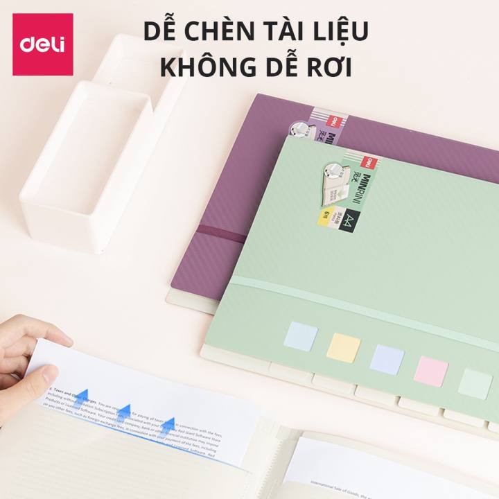File lá văn phòng A4 Deli - 20/30/40/60 lá - chất liệu PP cao cấp - Nhiều màu - PQ601/PQ602 - Hình ảnh 9