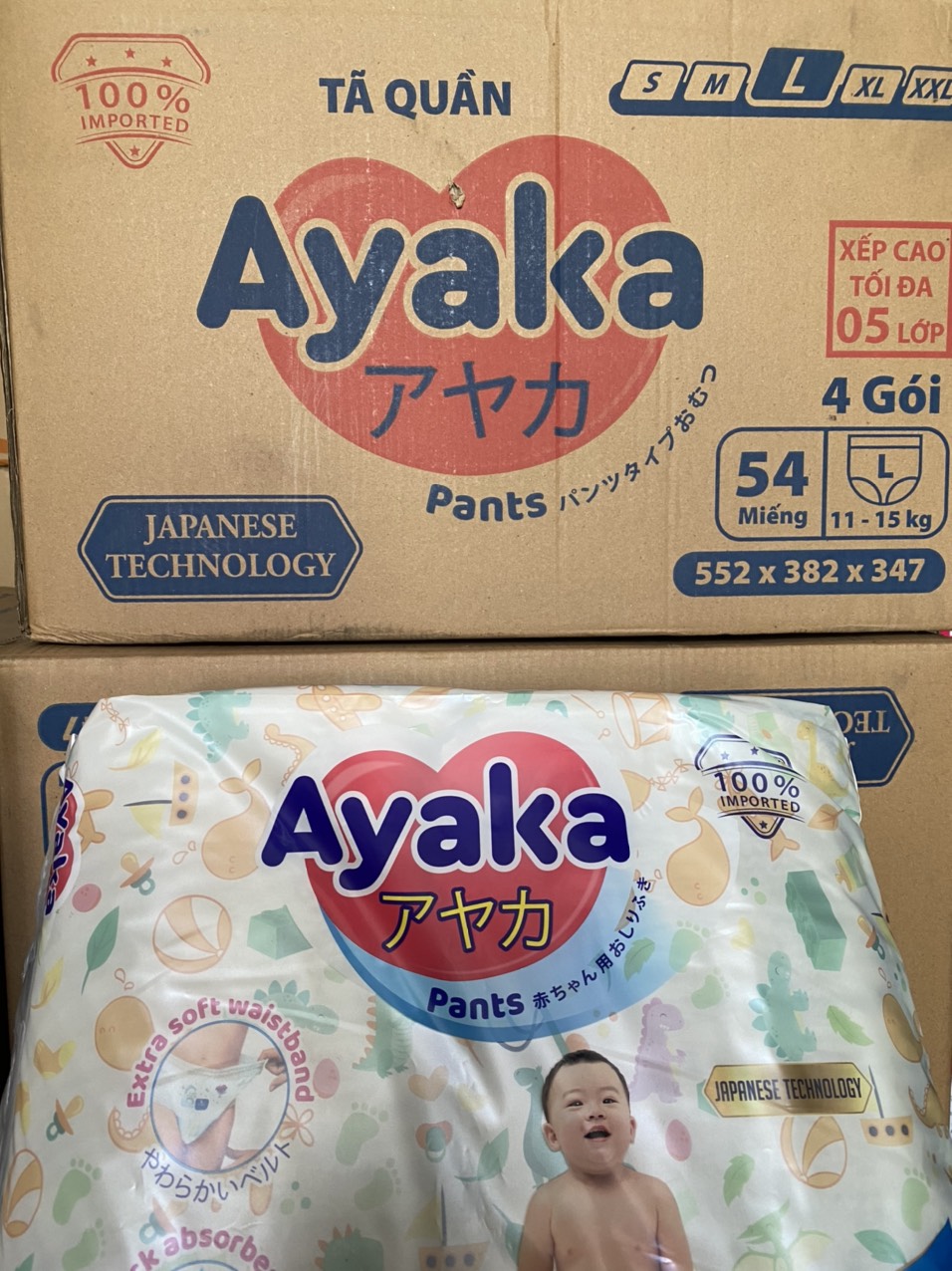 Tã quần Ayaka size L54 miếng cho bé 11 đến 15kg