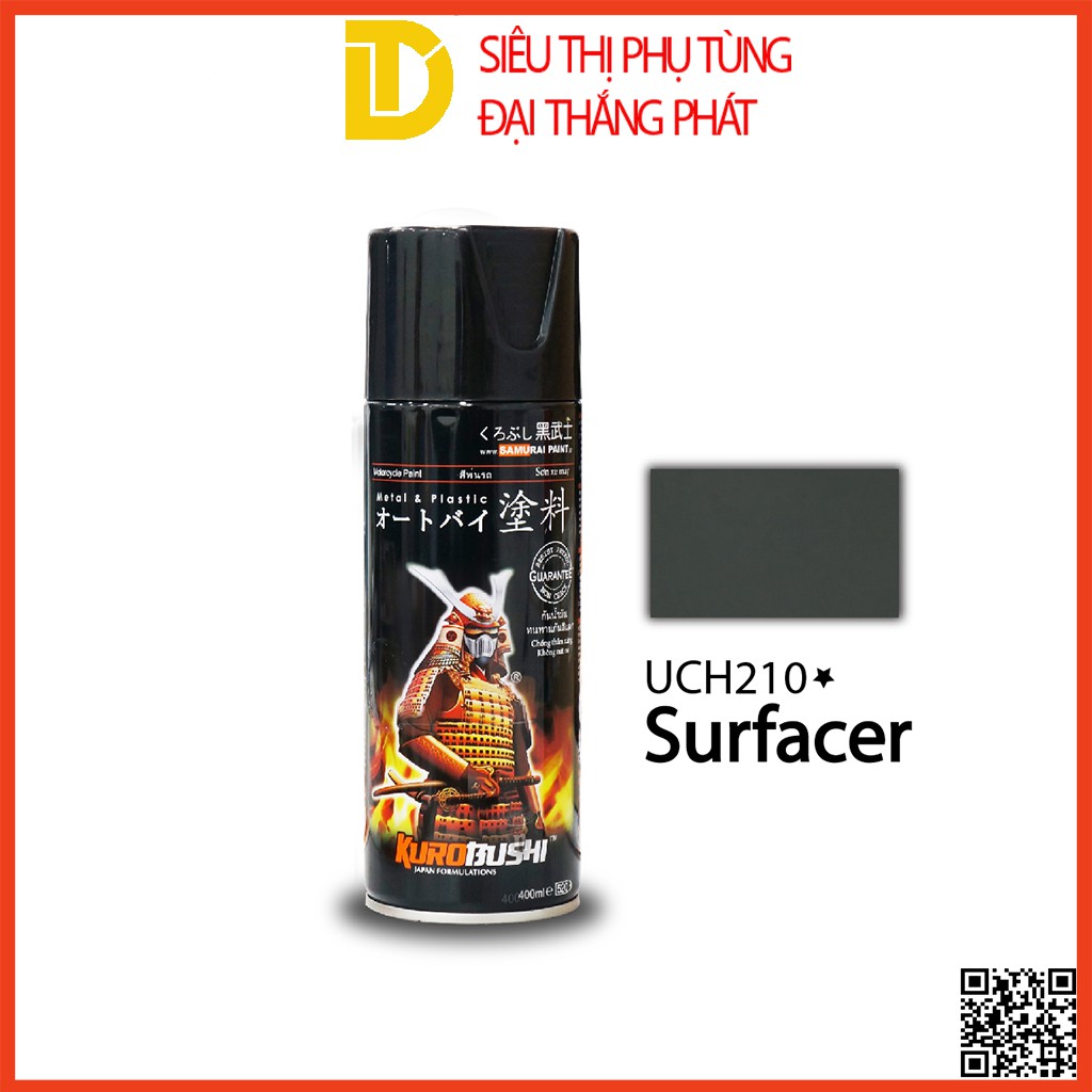 Combo cơ bản sơn Samurai, sơn xịt xe máy màu đỏ tiểu chuẩn 33/6 (Lót: UCH210, nền trắng 2/102, màu đỏ: 33/6, Phủ K1K)