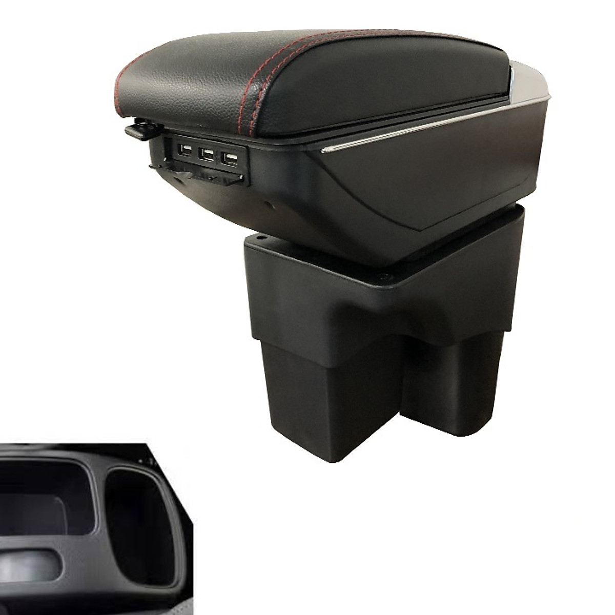 Hộp tỳ tay ô tô, xe hơi xe kia soluto tích hợp 7 cổng usb