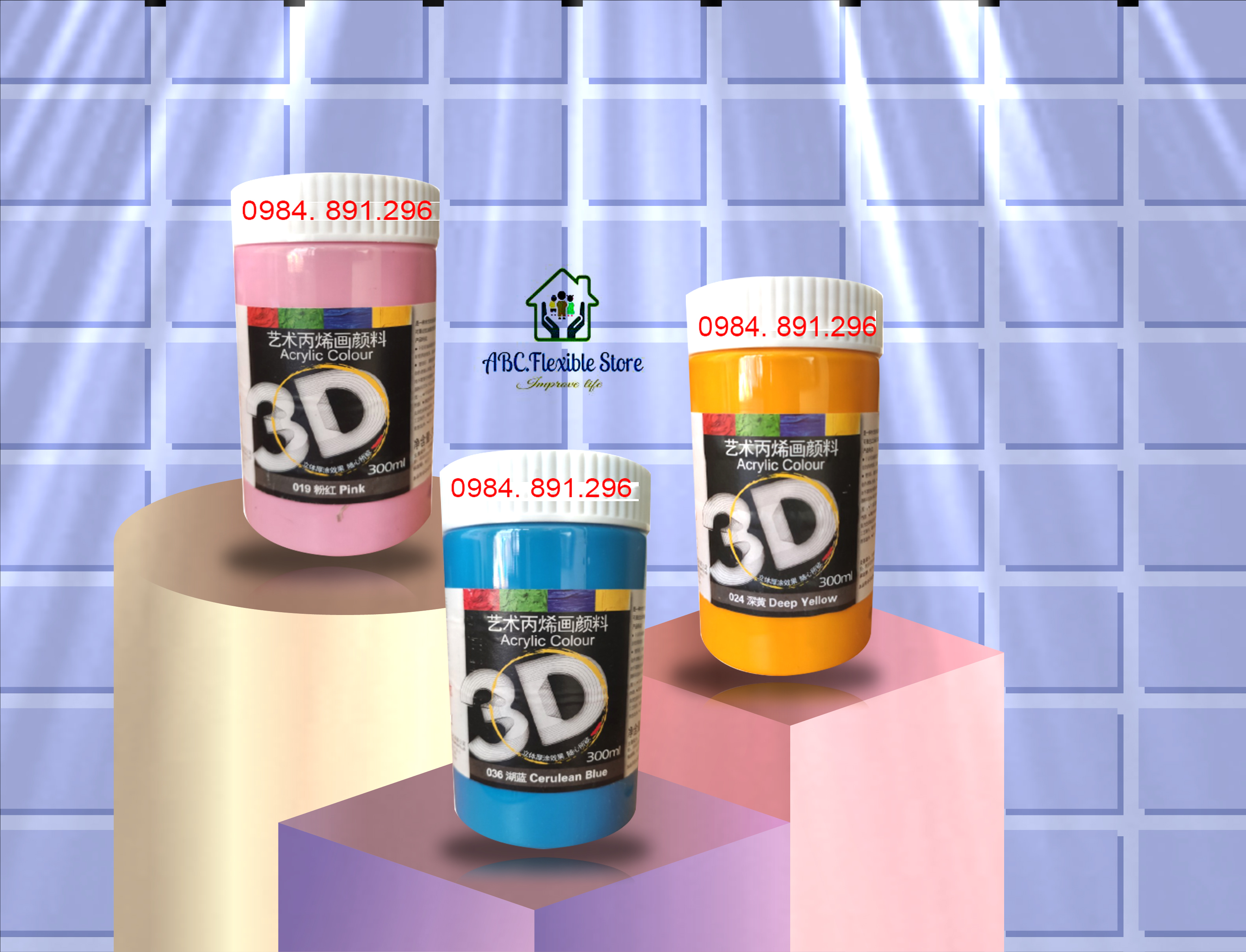 Màu Acrylic 3D, Màu Acrylic 300ml, 100 ml