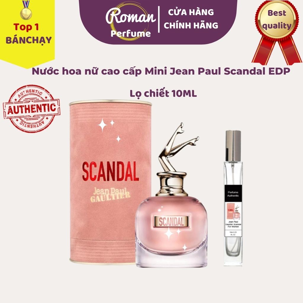 [Nhập RS0822 giảm 30k cho đơn 99k]Nước Hoa Nữ Quyến Rũ Mini Jean Paul Scandal EDP Dầu Thơm Nữ Chai 10ML Chính Hãng Roman Perfume