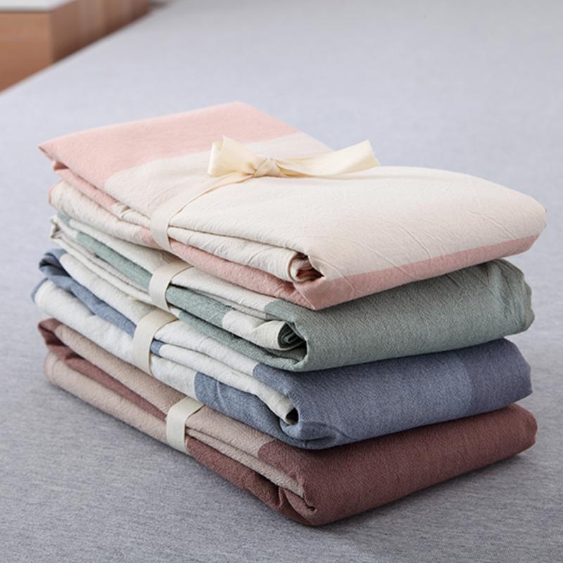 Phong Cách Nhật Bản Duy Nhất 100% Cotton Kẻ Sọc Vỏ Gối Bông Giặt Nước 100% Cotton Giản Lược Vân Sọc Vỏ Gối Đơn Chiếc