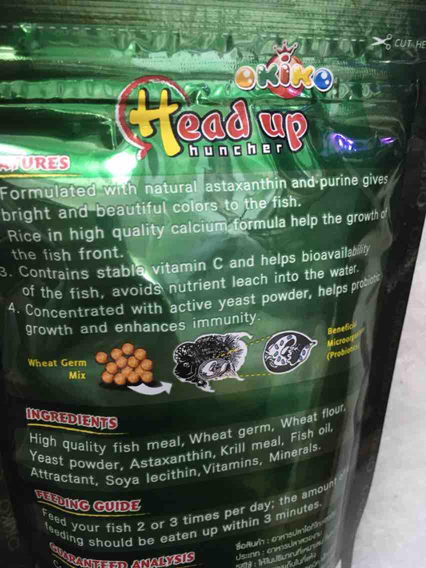 [HCM]Thức ăn cho cá la hán tăng đầu Okiko Head Up