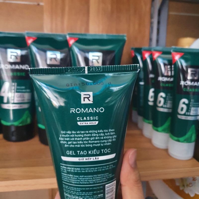 gel vuốt tạo kiểu tóc Romano classic 50gr , 150gr