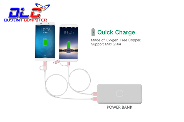 Cáp Sạc Điện Thoại 2 Trong 1 Micro USB và Type C Ugreen 30541