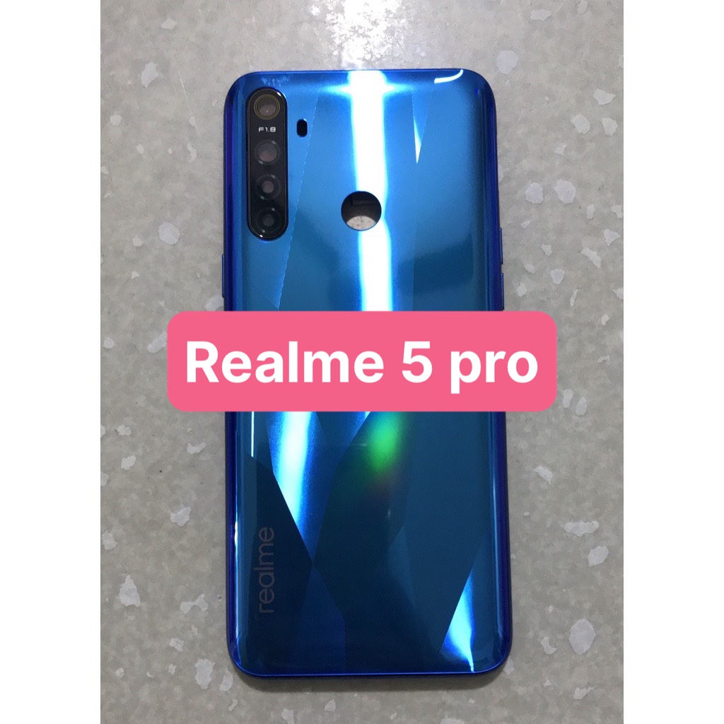 bộ xương vỏ  realme 5 pro gồm( kính cam,lưng sườn,phím bấm)
