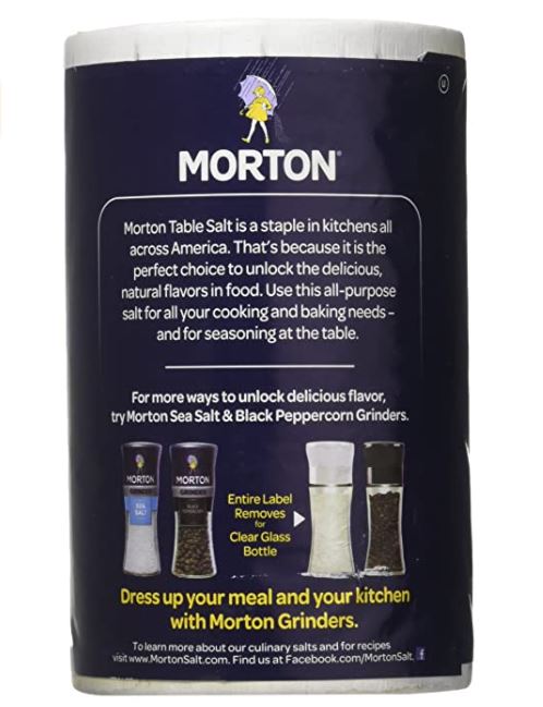 Muối I ốt Morton Iodized Salt 737g