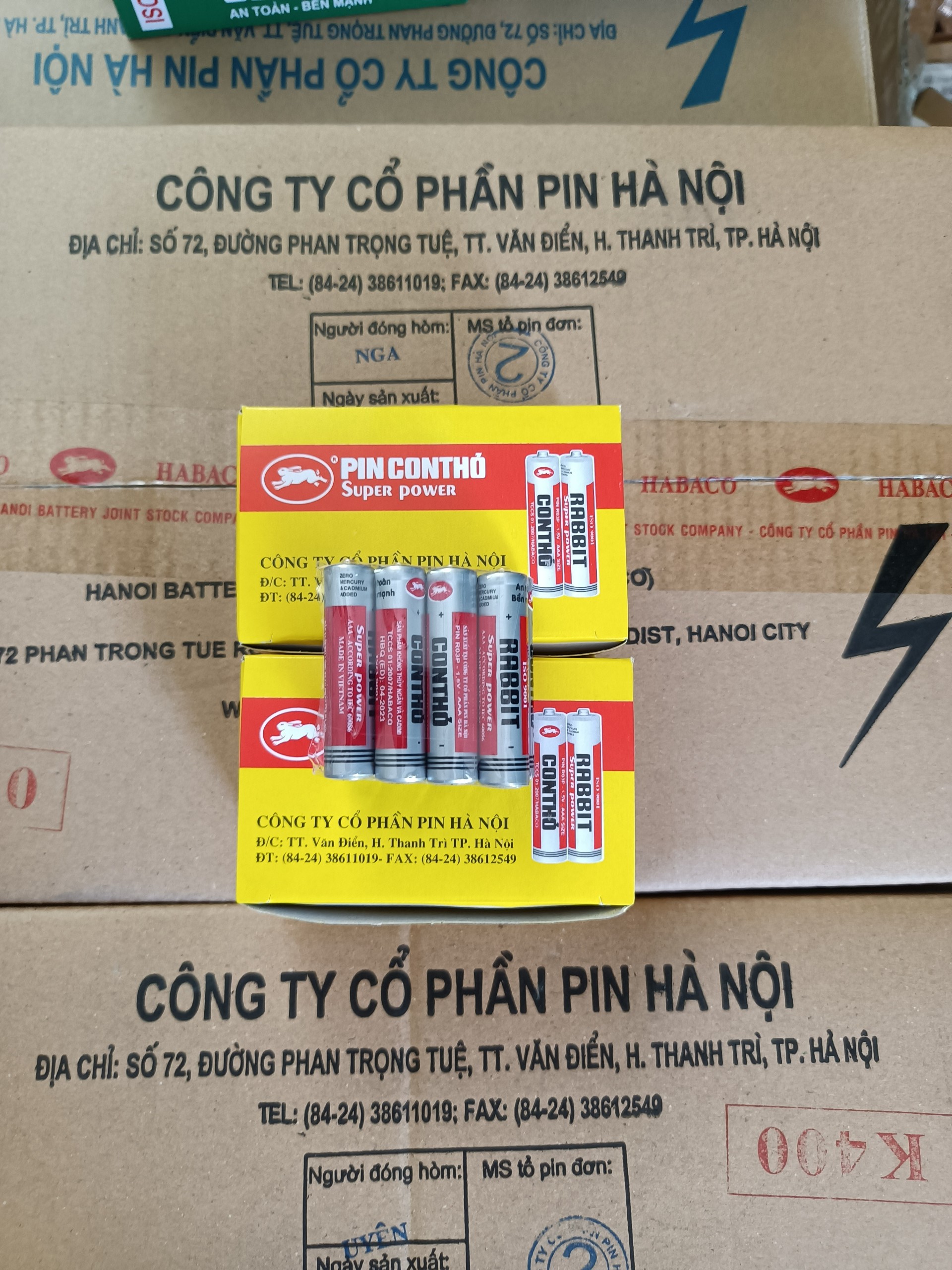 Thùng 25 hộp Pin Con thỏ AAA  (Một thùng 25 hộp 1.000 viên pin tiểu)