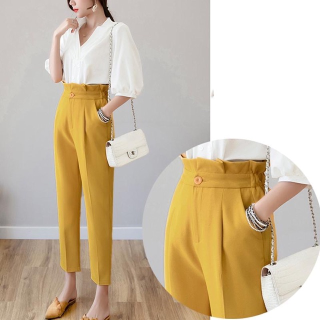 Quần baggy nữ cạp bèo