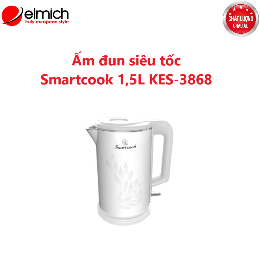 (Duy nhất 20h ngày 08.09-13.09)Ấm đun siêu tốc cao cấp Smartcook 1,5L KES-3868