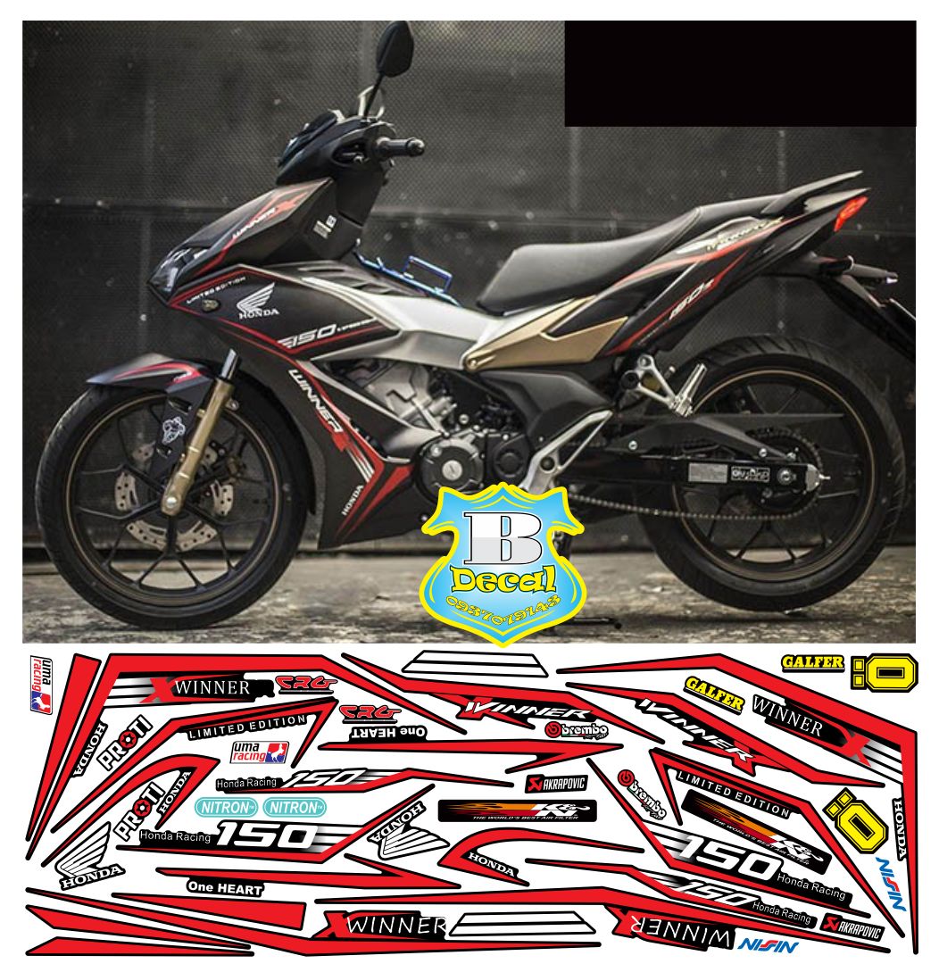 Tem rời winner X chỉ đỏ đen nhám