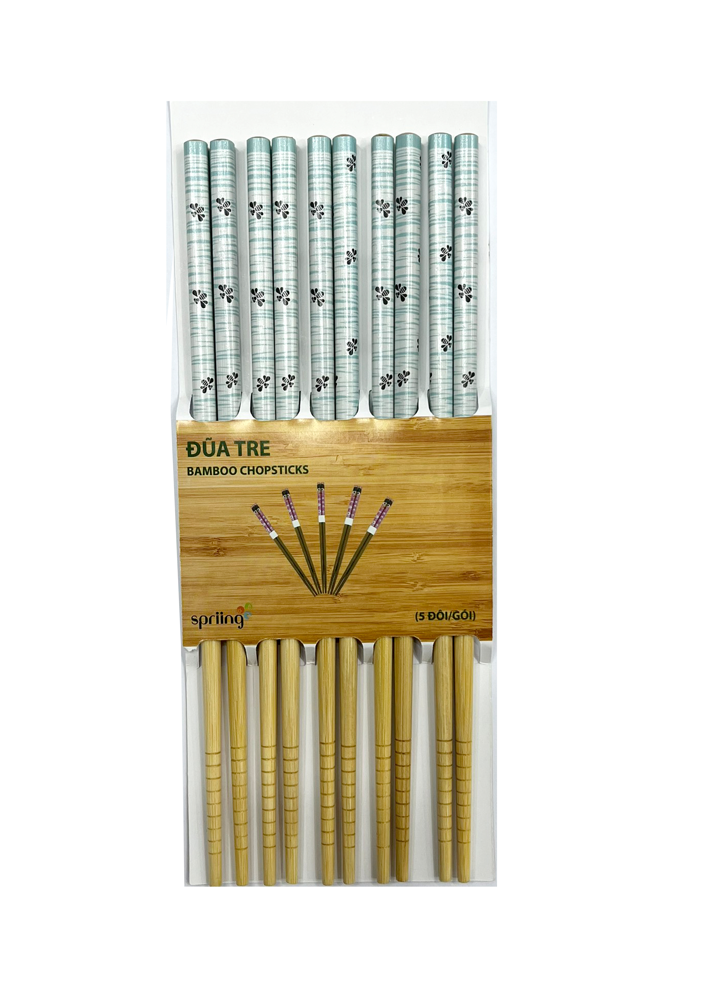 Lot of 5 Japanese-Style Bamboo Chopsticks