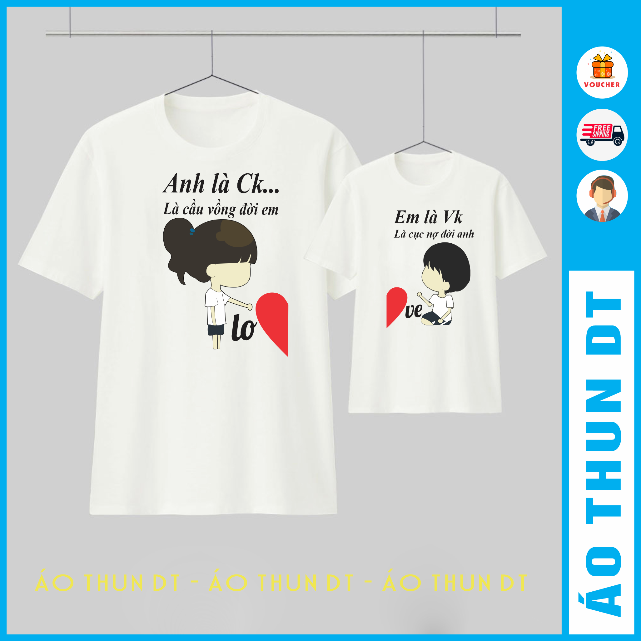 Áo đôi nam nữ ghép tim - 35K/CÁI