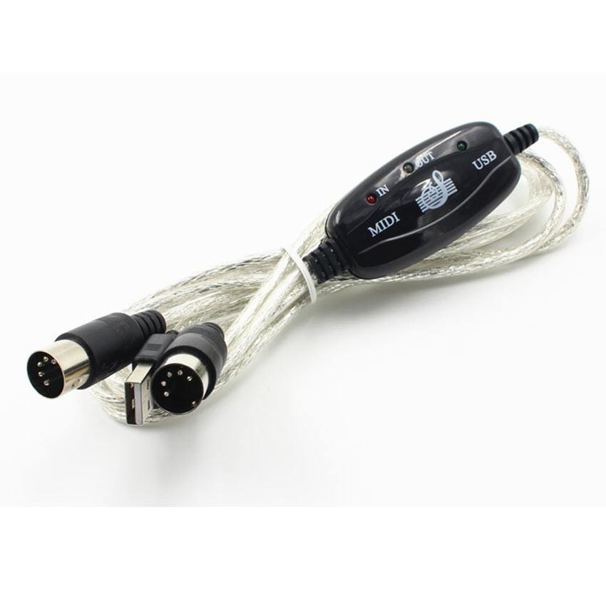 Dây cáp Midi to USB Cable cho Organ, Máy tính, Keyboard, Piano BC-08C (kết nối truyền tín hiệu, âm thanh sang Computer, Laptop, Smartphone)