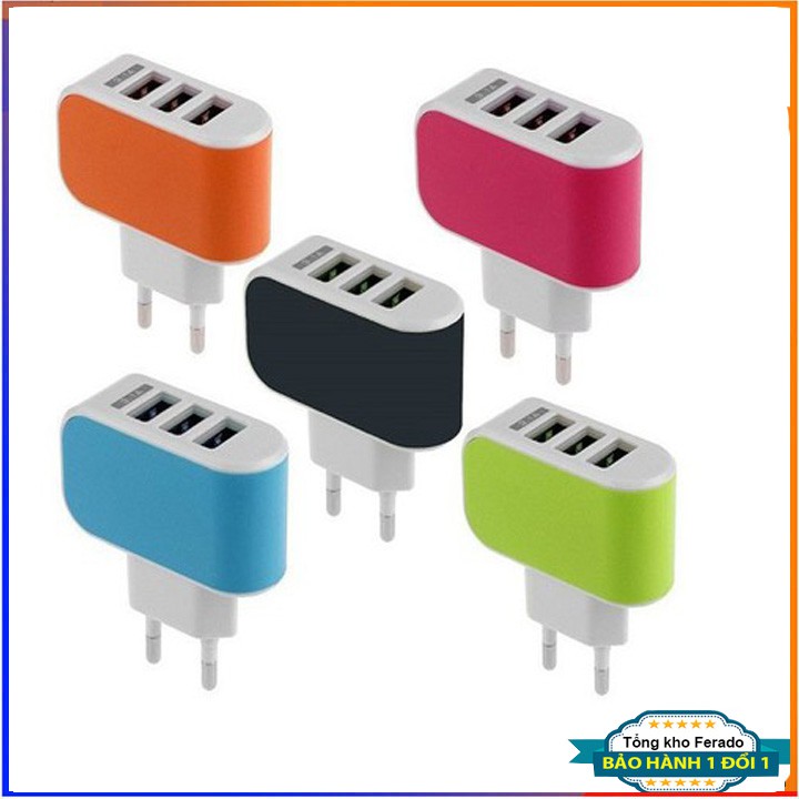 Cục sạc thoại đa năng 3 cổng USB 3.1A