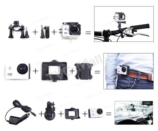 Camera hành trình SPORT A19 4k UtralHD 3840 × 2160 có vỏ bọc chống nước kèm phụ kiện treo mũ bảo hiểm, treo xe máy, xe đap, gậy tự sướng, dây đeo, remost, pin, Bảo hành 2 năm (Có mã kèm thẻ)