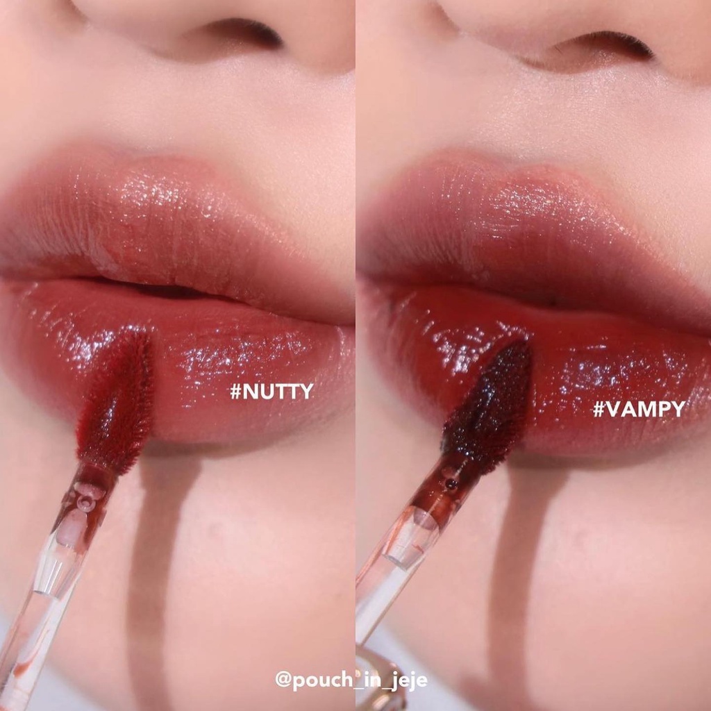 Son Kem Espoir Couture Lip Tint Shine màu Vampy 06 Nutty -07 Vampy