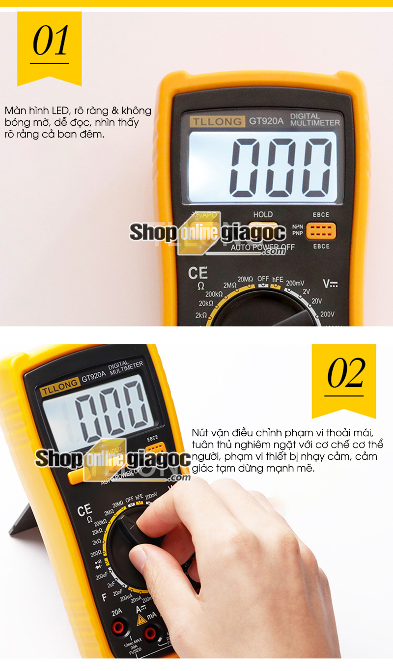 Đồng Hồ Vạn Năng Kỹ Thuật Số GT920A