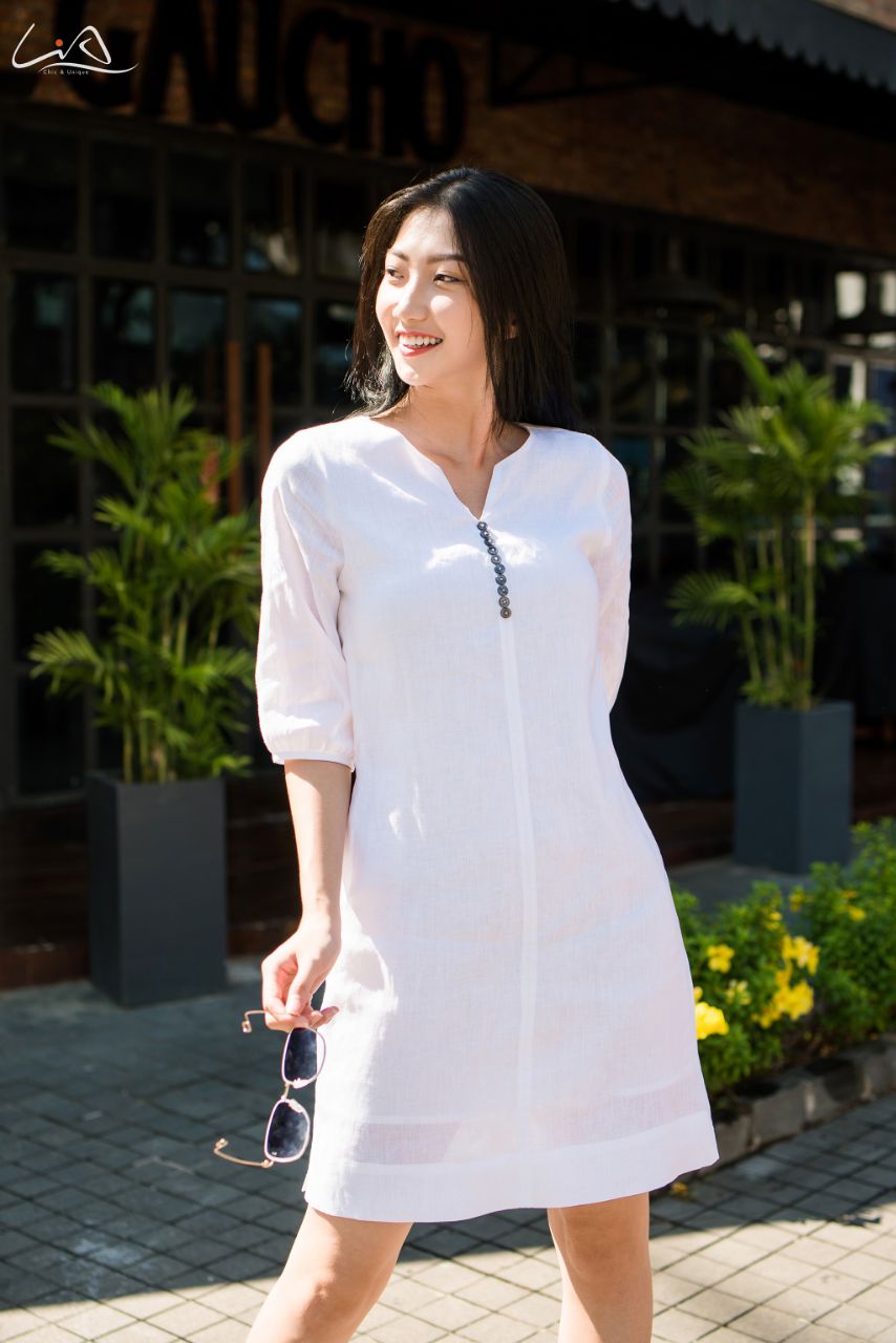 Đầm linen cao cấp LV07