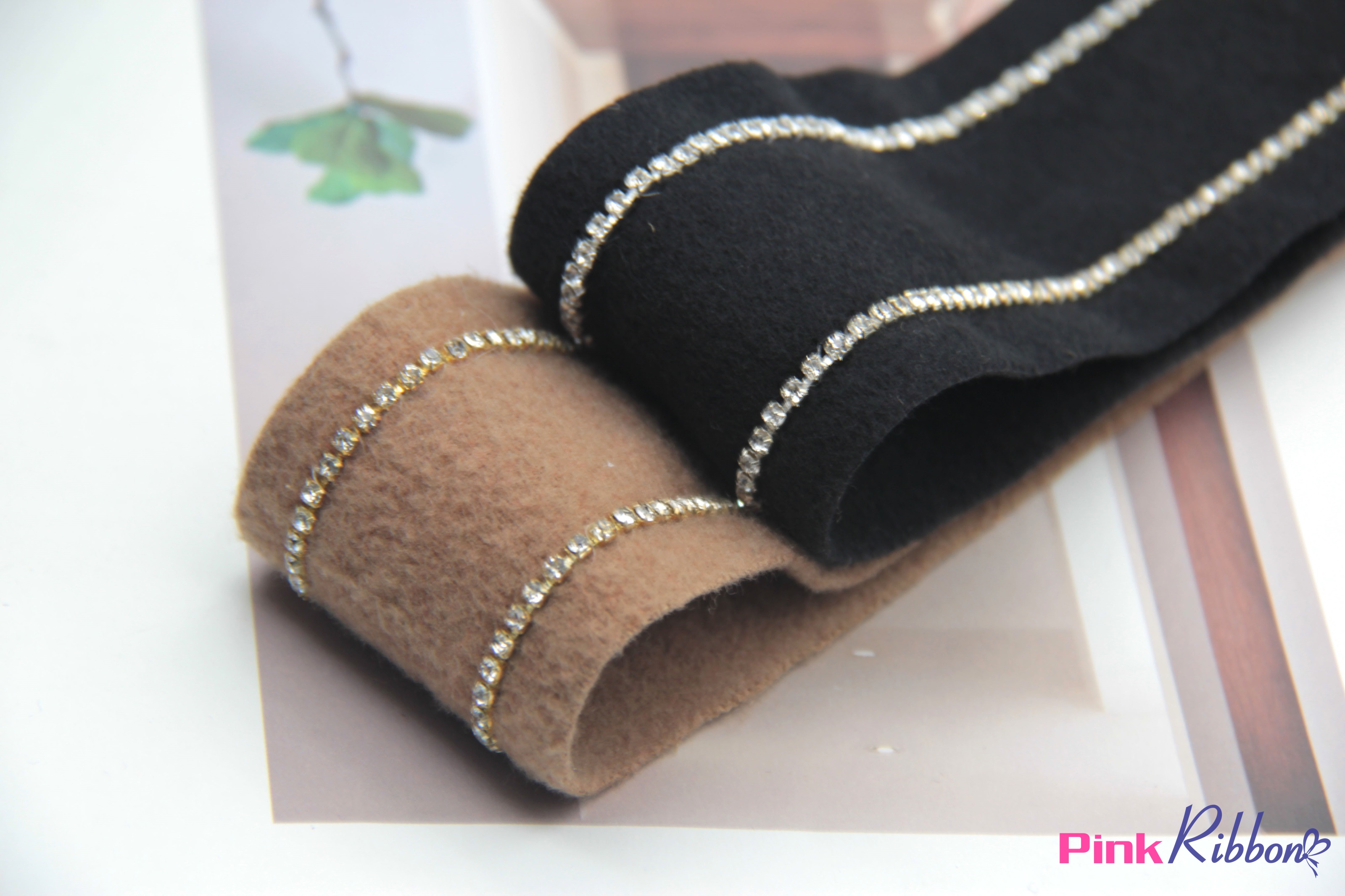 RB dạ cao cấp đính dây đá 5cm