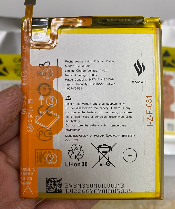 Vsmart Battery Model Bvsm-330 Used for Star 3