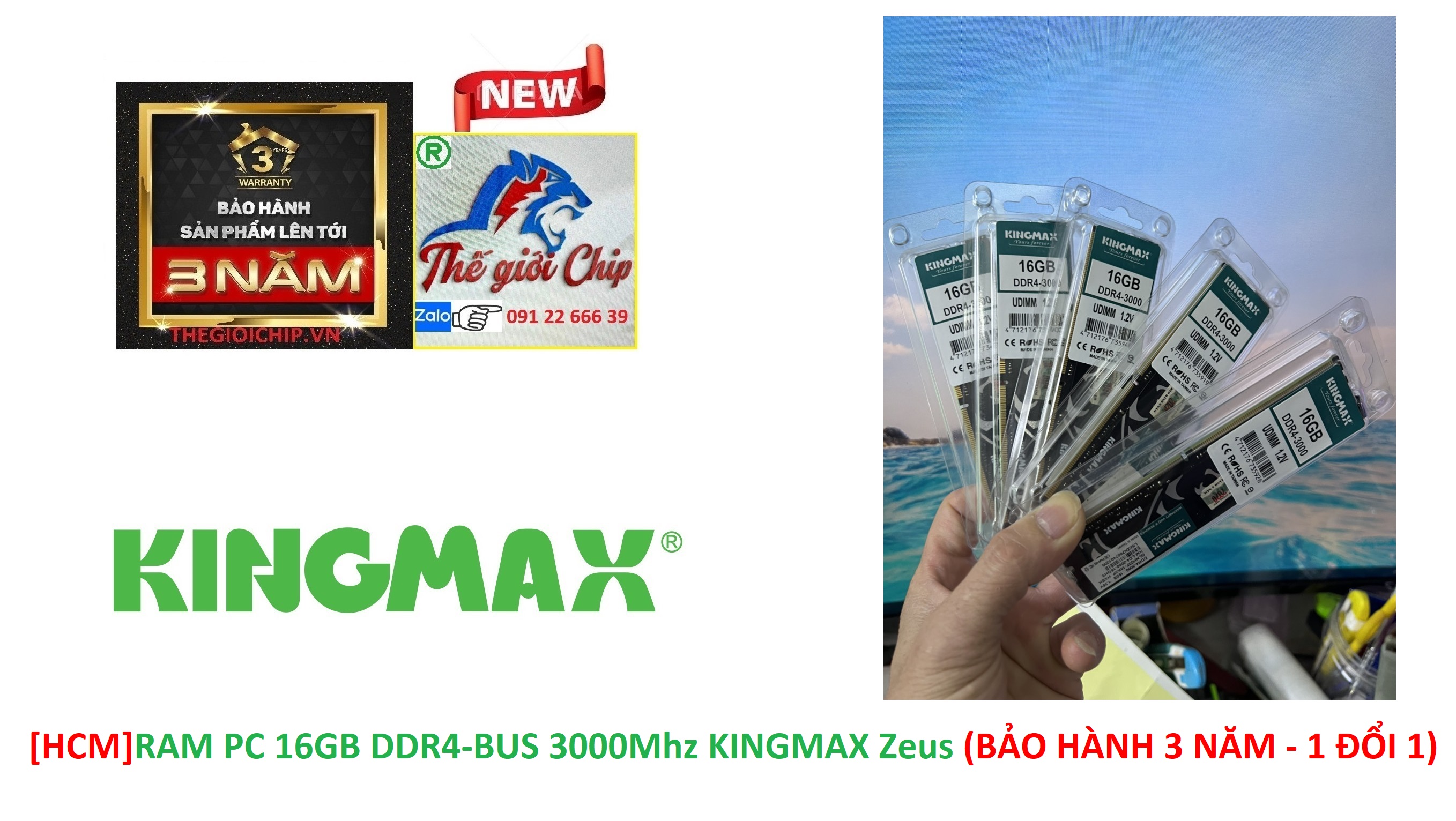 [HCM]RAM PC 16GB DDR4-BUS 3000Mhz KINGMAX Zeus (BẢO HÀNH 3 NĂM - 1 ĐỔI 1)