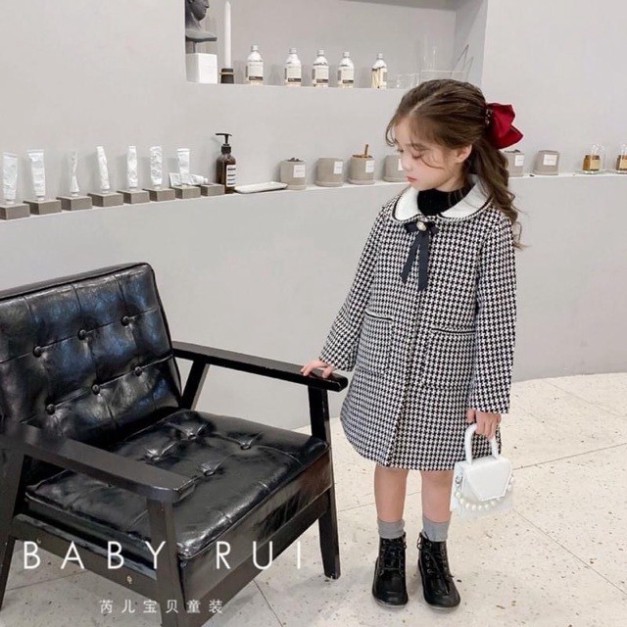 Áo Khoác Dạ Dáng Dài Cho Bé Gái
