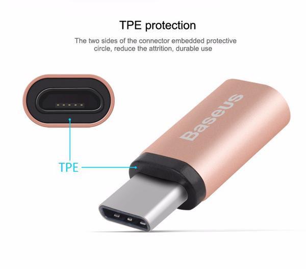 Đầu chuyển baseus micro usb sang usb type c 3.1