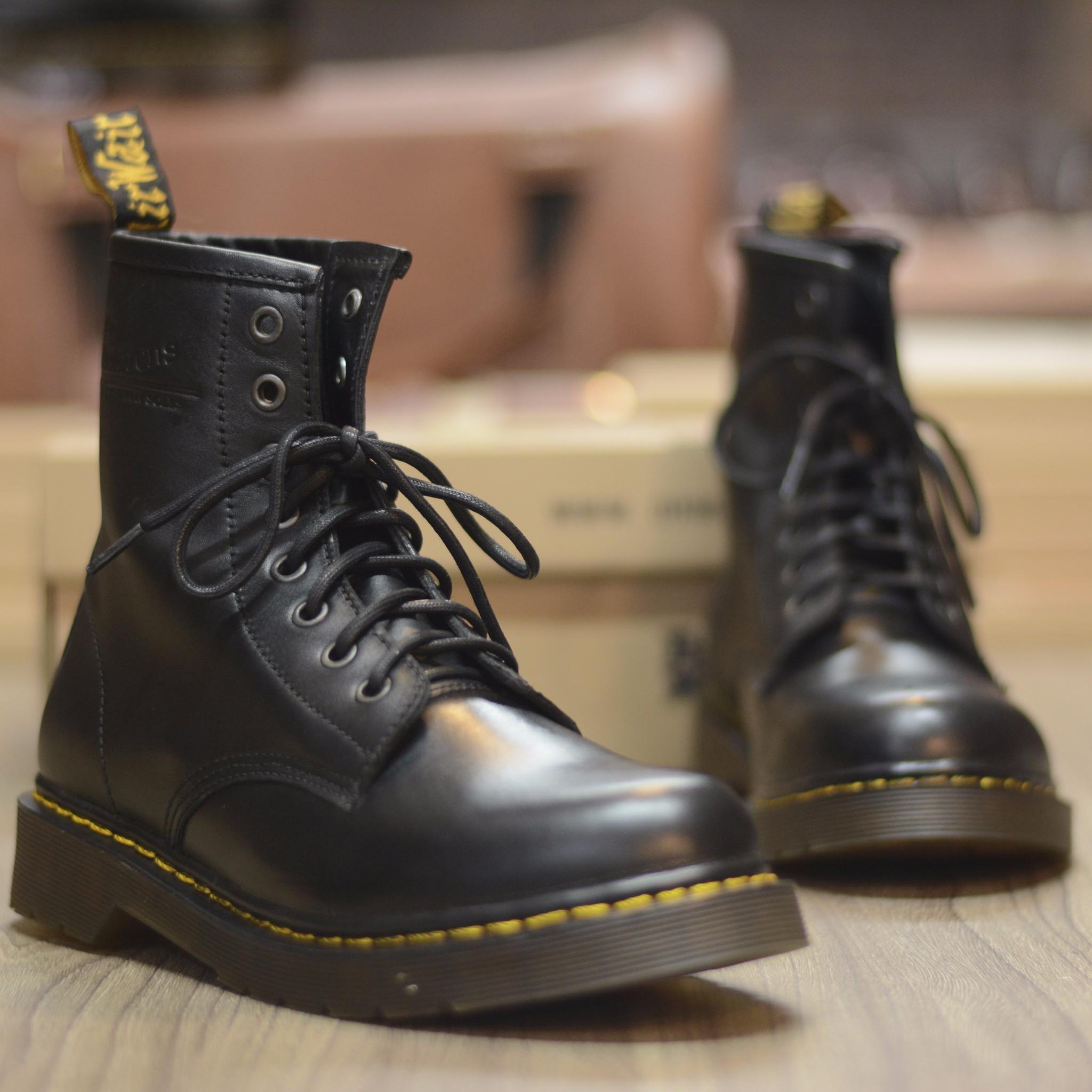 Giày Đốc cao cổ unisex đen Lucas Shoes