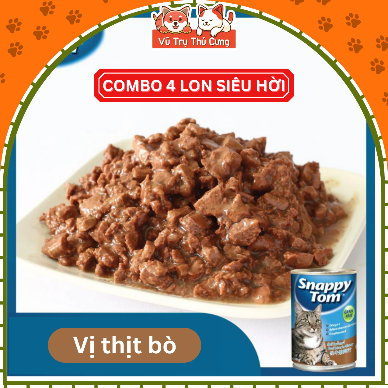 Combo 4 get 1-pate for Snappy Tom can 400g