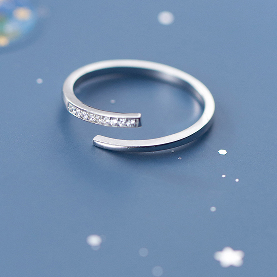 Nhẫn Bạc Nữ đơn giản phong cách Hàn Quốc thiết kế dáng hở điều chỉnh được cỡ N2458 - Bảo Ngọc Jewelry
