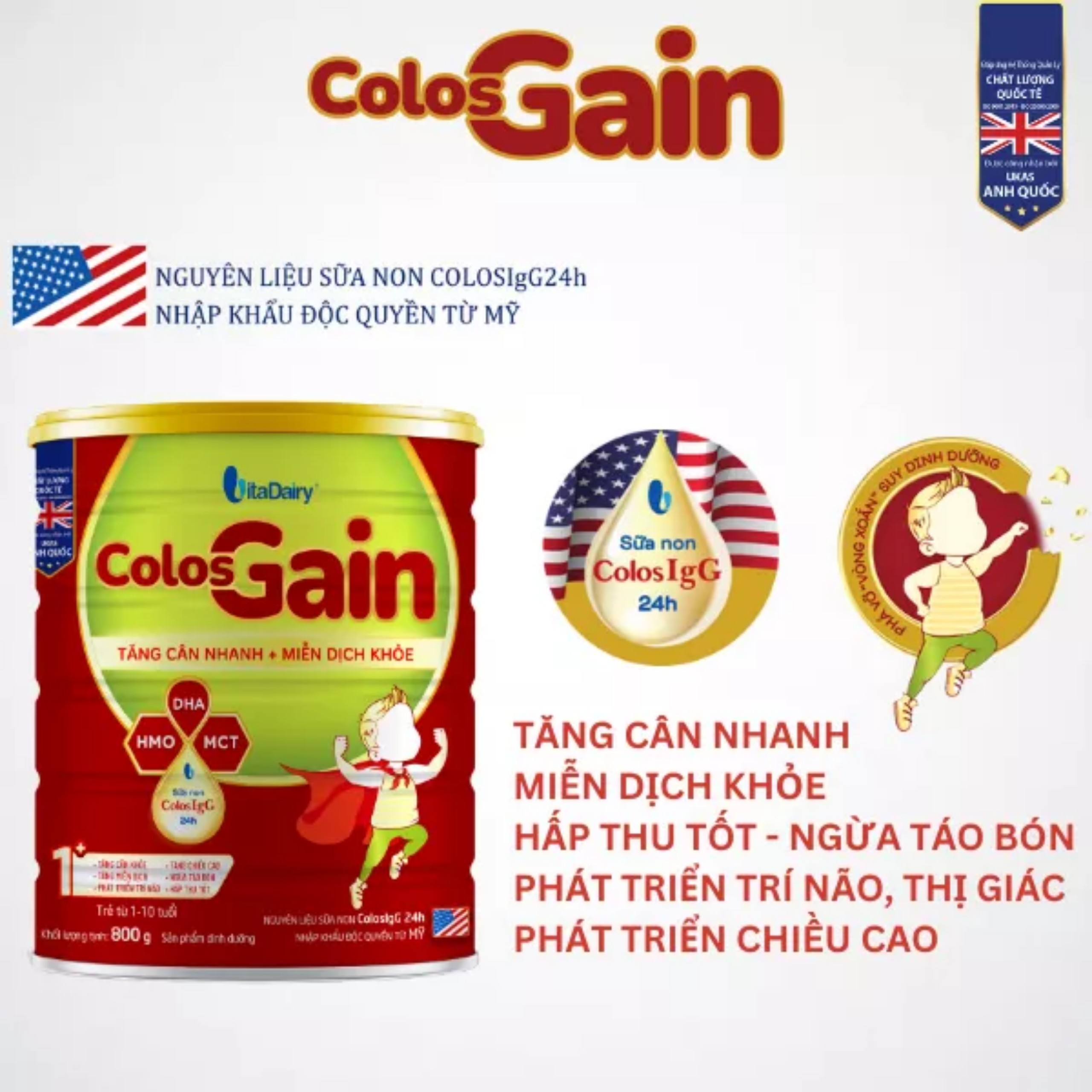 (Scan Qr Code - Earn Coins) Vitadairy Colos Gain 1+ Powdered Milk 800g.